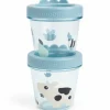 Done by Deer Lot de 2 pots de conservation Tiny farm Bleu