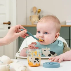 Done by Deer Lot de 2 pots de conservation Tiny farm Bleu