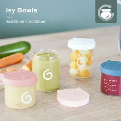 Babymoov Lot de 9 pots de conservation Isy Bowls (6 x 250ml + 3 x 120ml)