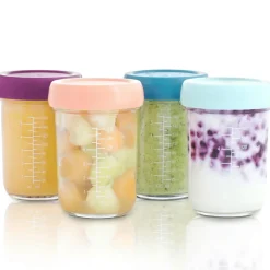 Babymoov Lot de 8 pots de conservation en verre Babybols + livret de recettes