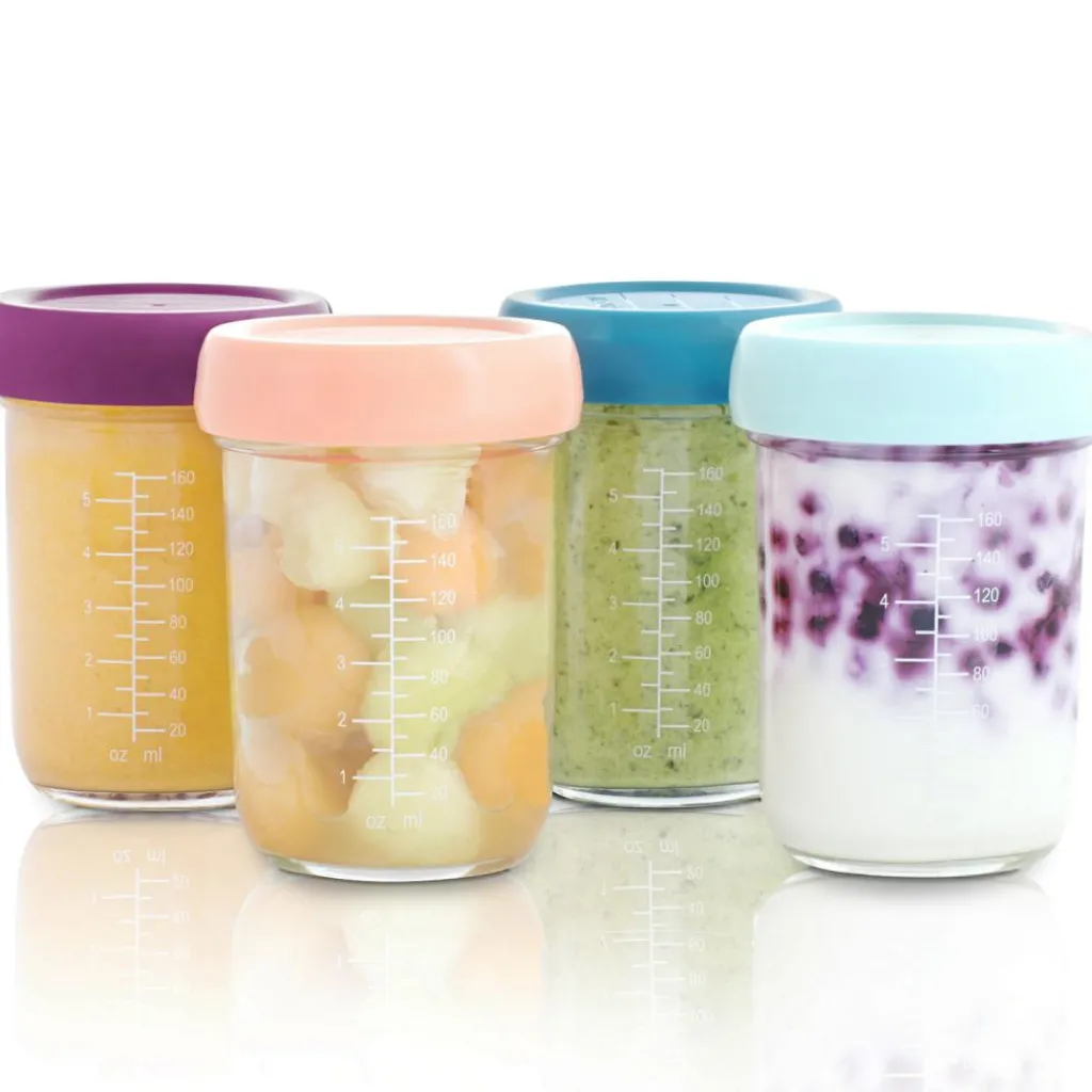 Babymoov Lot de 8 pots de conservation en verre Babybols + livret de recettes