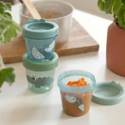 Done by Deer Lot de 3 pots de conservation Croco vert (150 ml)