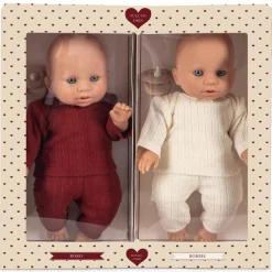 New Lot de 2 poupons Bobo et Bobbie Poupée / Poupon