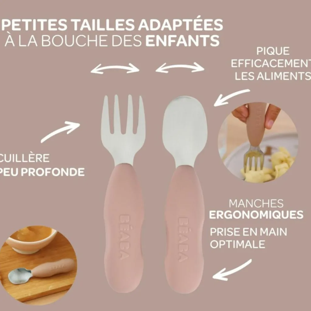 Béaba Lot de 2 précouverts inox Barbe à papa