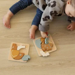 Trois Kilos Sept Lot de 2 puzzles bébé en bois