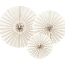 Party Deco Lot de 3 rosettes décoratives beige