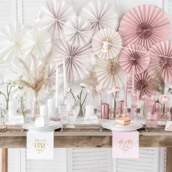 Party Deco Lot de 3 rosettes décoratives beige