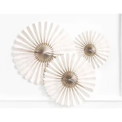 Party Deco Lot de 3 rosettes décoratives beige