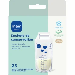 Lot de 25 sachets de conservation (180 ml) Conservation Du Lait