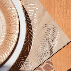 Arty Fêtes Factory Lot de 16 serviettes en papier kraft Tropi Chic palmier