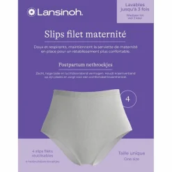 Lansinoh Lot de 4 slips filets de maternité lavables