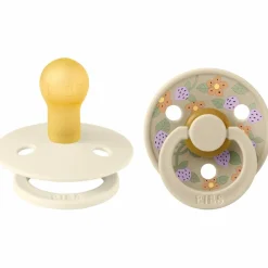 BIBS Lot de 2 sucettes en latex Colour Strawberries-Cream (6-18 mois)