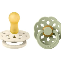 BIBS Lot de 2 sucettes en latex Bohème Ivory-Sage (6-18 mois) - Reconditionné