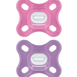 MAM Lot de 2 sucettes en silicone Comfort rose et parme (0-2 mois)