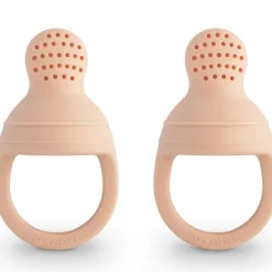 Mushie Lot de 2 sucettes grignoteuses en silicone Blush
