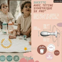 Suavinex Lot de 2 sucettes symétriques SX PRO 0-6mois Dreams bleu