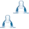MAM Lot de 2 tétines en silicone débit 1 lent (0 mois et +)