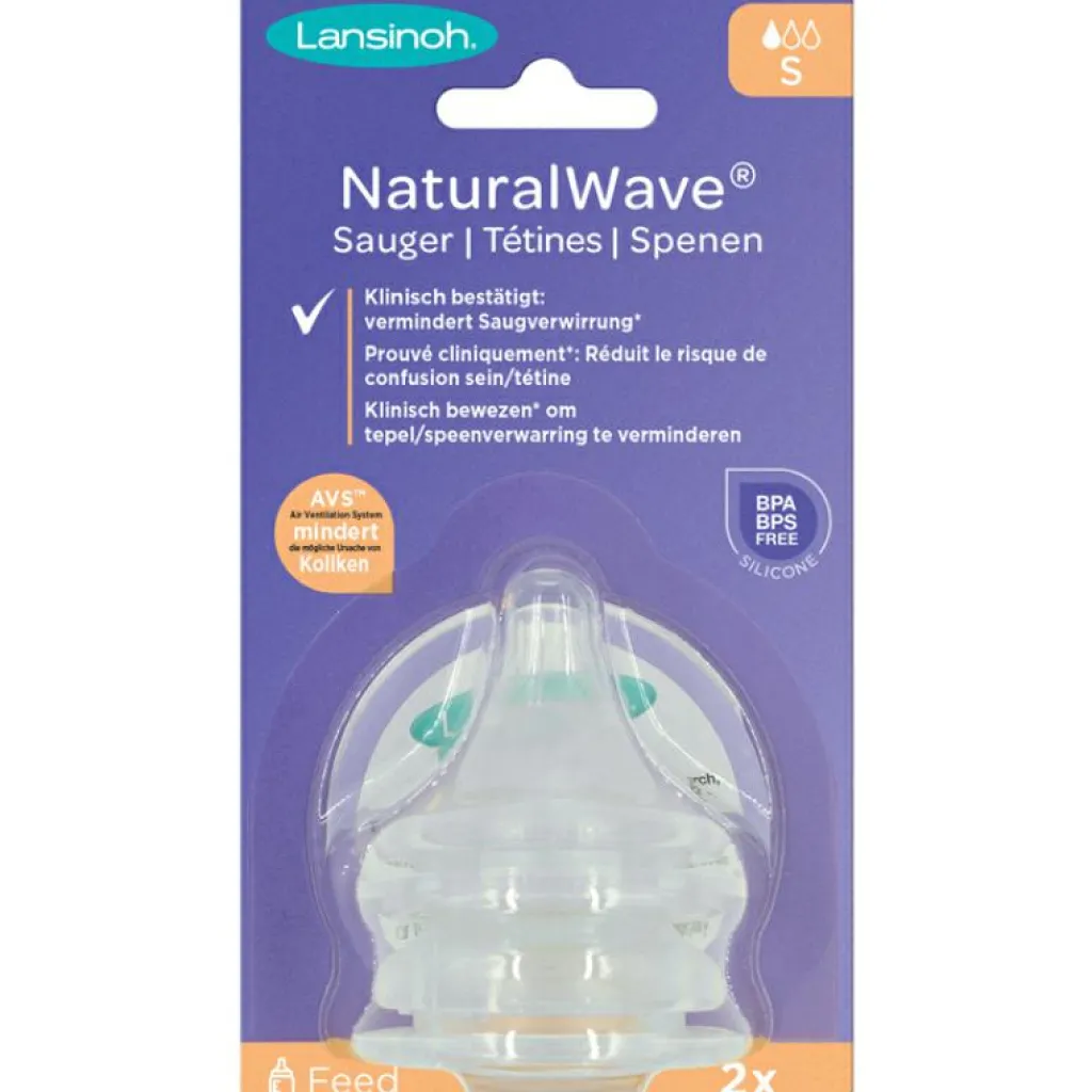 Lansinoh Lot de 2 tétines Natural Wave® spécial allaitement débit lent