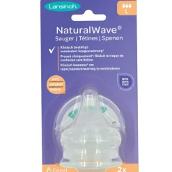 Lansinoh Lot de 2 tétines Natural Wave® spécial allaitement débit rapide