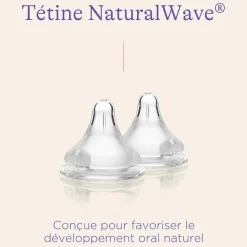 Hot Lot de 2 tétines Natural Wave® spécial allaitement débit très lent Tétine De Biberon