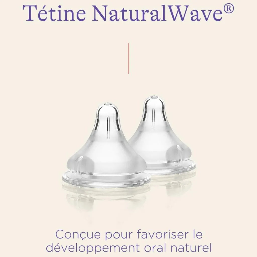 Hot Lot de 2 tétines Natural Wave® spécial allaitement débit très lent Tétine De Biberon