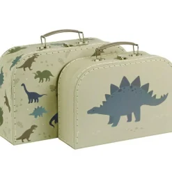 A Little Lovely Company Lot de 2 valisettes de rangement Dinosaure