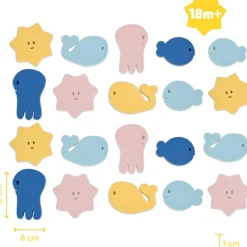 Badabulle Lot de jouets de bain : livre de bain + stickers (20 pièces)