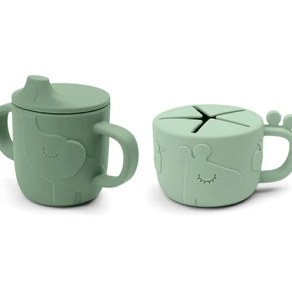 Done by Deer Lot tasse à bec et tasse à goûter Peekaboo Deer friends Vert