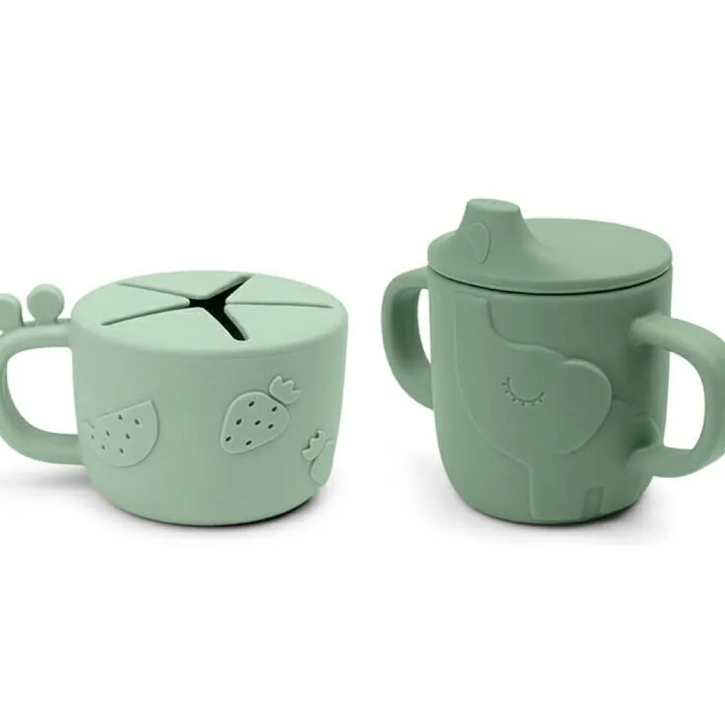 Done by Deer Lot tasse à bec et tasse à goûter Peekaboo Deer friends Vert