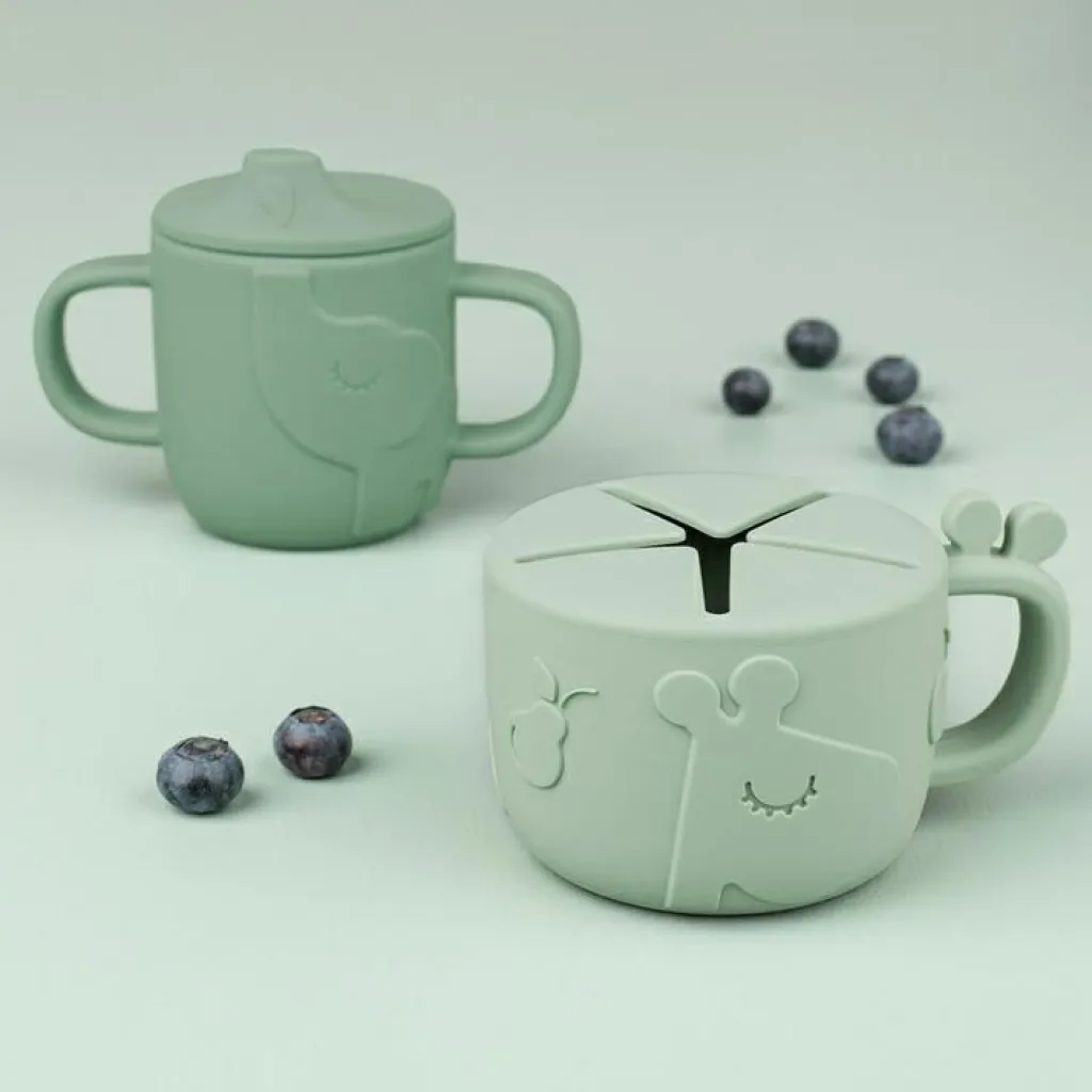 Done by Deer Lot tasse à bec et tasse à goûter Peekaboo Deer friends Vert