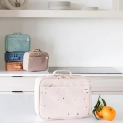 3 sprouts Lunch bag en tissu recyclé Terrazzo rose