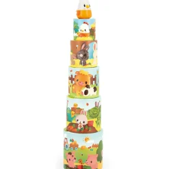 Janod Ma première pyramide à empiler Ferme poule (6 pièces)
