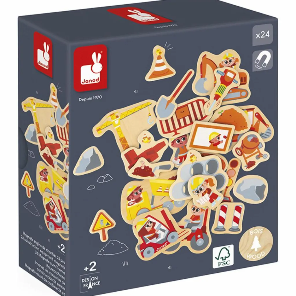 Discount Magnets Engins de chantier (24 pièces) Jeu Magnétique