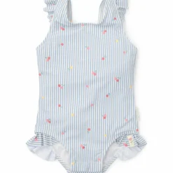 Little Dutch Maillot de bain 1 pièce à volants Sunny Flowers Blue (3-4 ans)