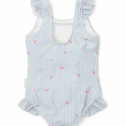 Little Dutch Maillot de bain 1 pièce à volants Sunny Flowers Blue (3-4 ans)