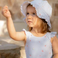 Sale Maillot de bain 1 pièce à volants Sunny Flowers Blue (1-2 ans) Maillot De Bain