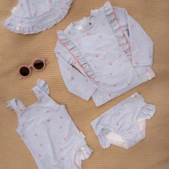 Sale Maillot de bain 1 pièce à volants Sunny Flowers Blue (1-2 ans) Maillot De Bain