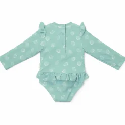Little Dutch Maillot de bain manches longues 1 pièce à volants - Ocean Treasures Surf Blue (1-2 ans)