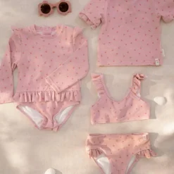 Little Dutch Maillot de bain manches longues 1 pièce à volants Sunny Flowers Blush (6-12 mois)