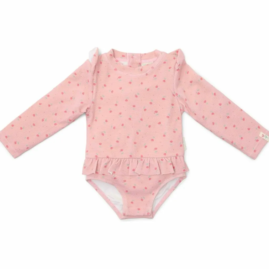 Hot Maillot de bain manches longues 1 pièce à volants Sunny Flowers Blush (1-2 ans) Maillot De Bain