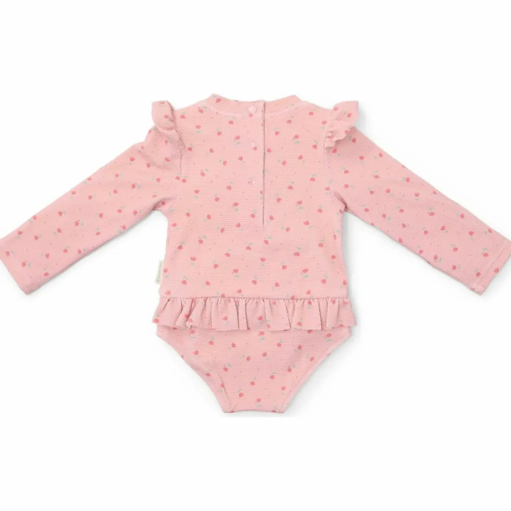 Hot Maillot de bain manches longues 1 pièce à volants Sunny Flowers Blush (1-2 ans) Maillot De Bain