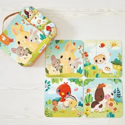 Sale Malette de 4 petits puzzles Animaux de la ferme (6 à 16 pièces) Puzzle