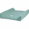 Nobodinoz Matelas à langer Stories Édition limitée Teal cream grid
