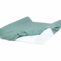 Nobodinoz Matelas à langer Stories Édition limitée Teal cream grid