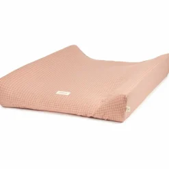 Nobodinoz Matelas à langer Stories Édition limitée Pink cream grid