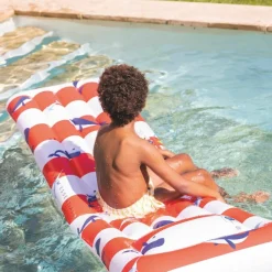 Matelas aquatique Baleine rouge et blanc Bouée