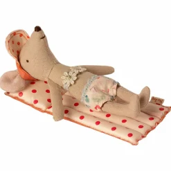 Maileg Matelas de plage Souris Pois rouges