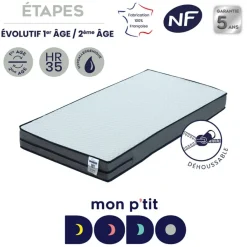 Discount Matelas Etapes déhoussable (60 x 120 cm) Enfant Matelas Lit Bébé