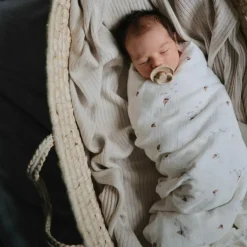 Mushie Maxi lange en coton bio Boats (120 x 120 cm)