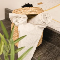 Outlet Maxi lange en coton bio Leafy Bunny (120 x 120 cm) Lange